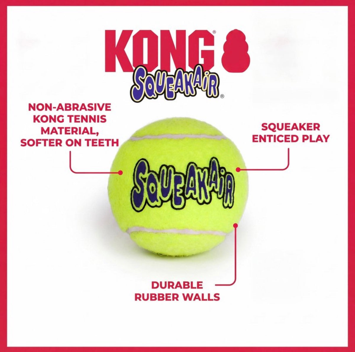 KONG SqueakerAir Tennis Ball Dog Toy - S - 4ct