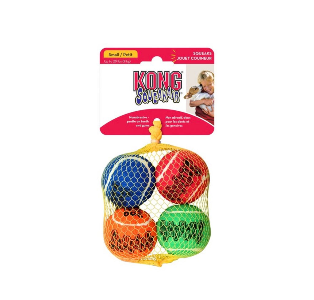 KONG SqueakerAir Tennis Ball Dog Toy - S - 4ct