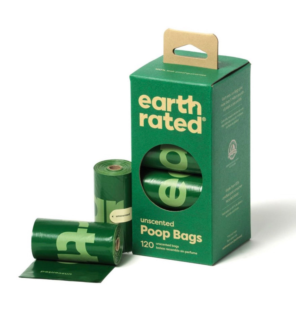 Earth Rated Leak-Proof Dog Poop Bags - Unscented - 120 Bags/6 Rolls